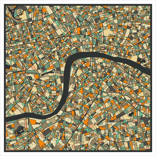 LONDON MAP 2 Art Print by Jazzberry Blue