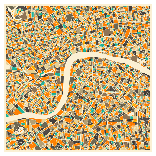 LONDON MAP 1 Art Print by Jazzberry Blue