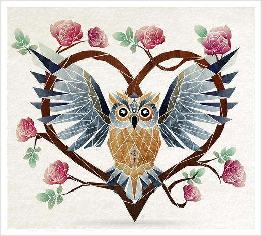 lovely owl Art Print by Manoou