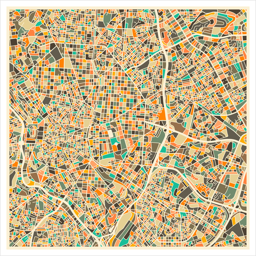 MADRID MAP 1 Art Print by Jazzberry Blue