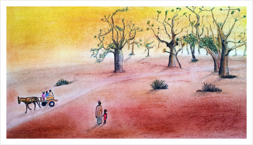 Maimouna forêt Baobabs Art Print by Kapoudjian