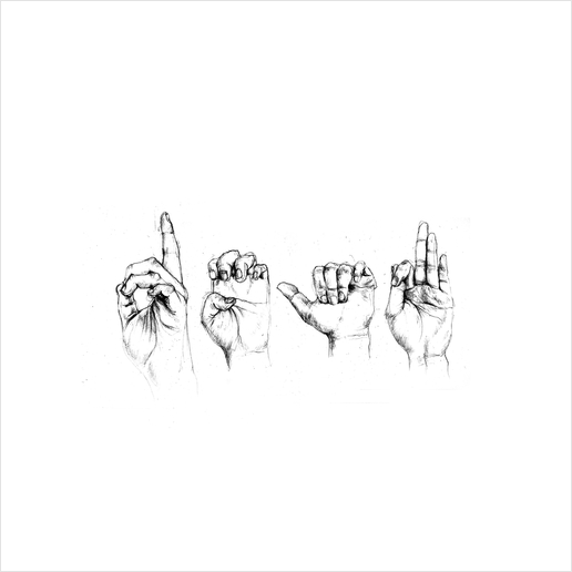 deaf hands Art Print by maya naruse