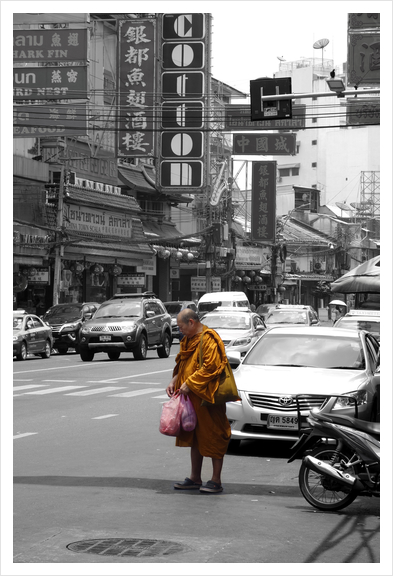 Monk in Bangkok Art Print by Ivailo K