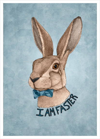 Mr Hare is faster Art Print by Barruf