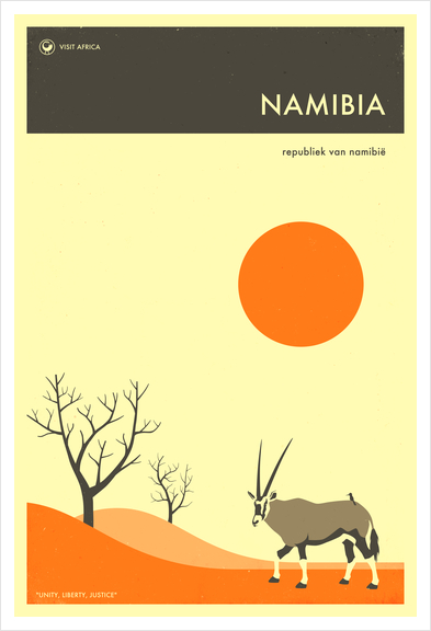 VISIT NAMIBIA Art Print by Jazzberry Blue