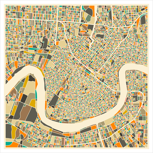 NEW ORLEANS MAP 1 Art Print by Jazzberry Blue