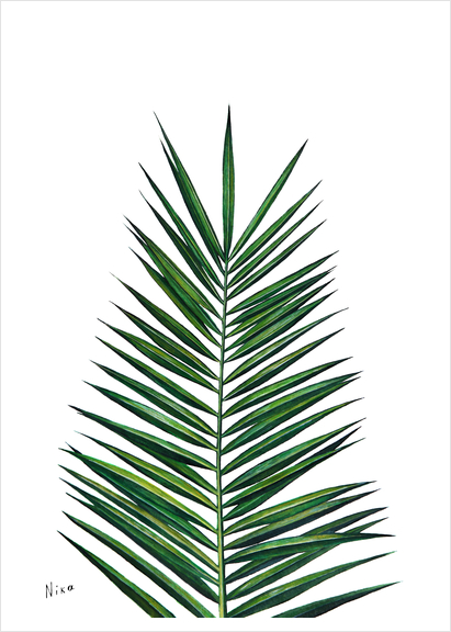 Palm Leaf Art Print by Nika_Akin