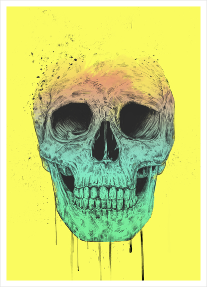 Pop art skull Art Print by Balazs Solti