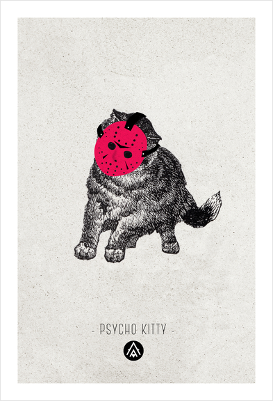 Psycho Kitty Art Print by Alfonse