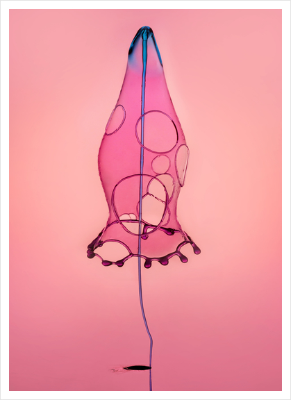 Pink Rocket Art Print by Jarek Blaminsky