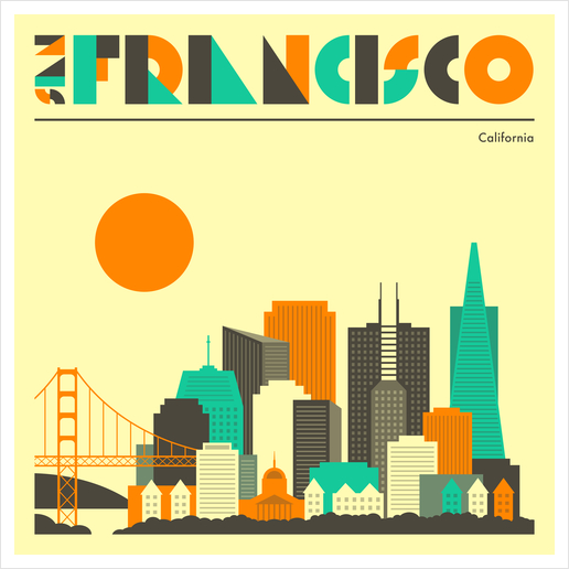 SAN FRANCISCO Art Print by Jazzberry Blue