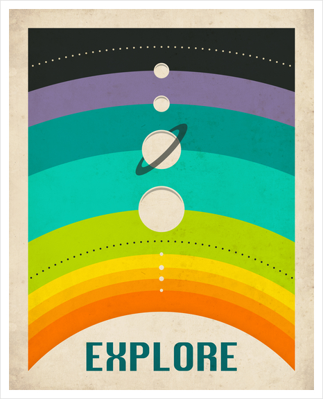 SOLAR SYSTEM - COLOUR Art Print by Jazzberry Blue