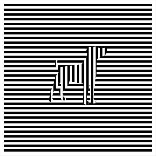 Dog on Stripes Art Print by Divotomezove