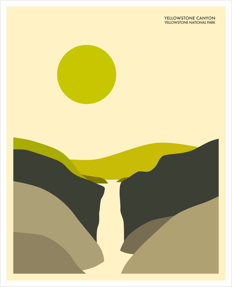 YELLOWSTONE NATIONAL PARK - YELLOWSTONE CANYON Art Print by Jazzberry Blue