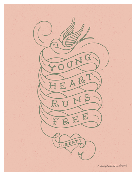 Young Heart Runs Free Art Print by noviajonatan