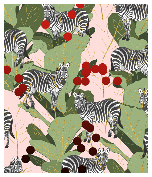 Zebra Harem Art Print by Uma Gokhale