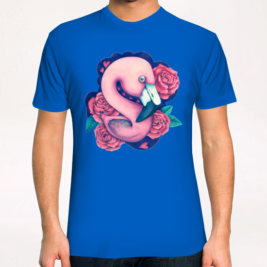 Heart Queen Flamingo T-Shirt by Anna Cannuzz Canavesi