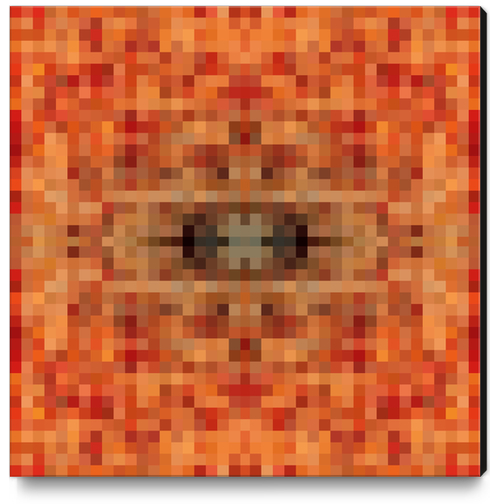 geometric symmetry art pixel square pattern abstract background in brown Canvas Print by Timmy333