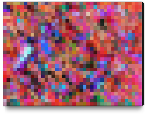 geometric square pixel pattern abstract background in pink blue orange purple Canvas Print by Timmy333