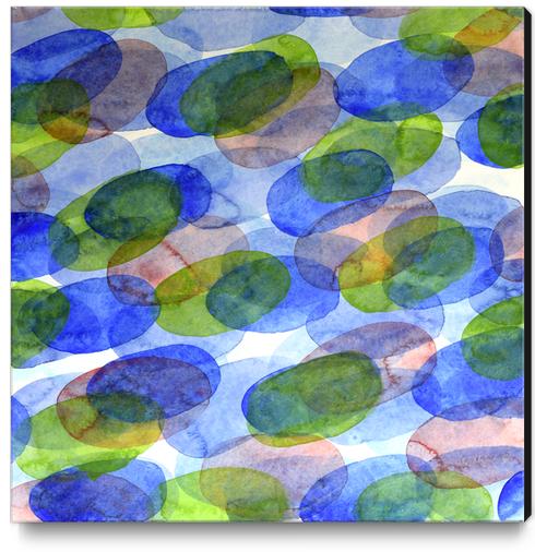 Green Blue Red Ovals Canvas Print by Heidi Capitaine