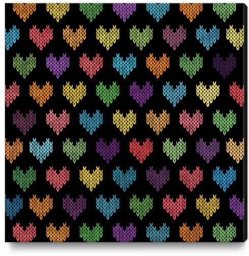Colorful Knitted Hearts X 0.4 Canvas Print by Amir Faysal