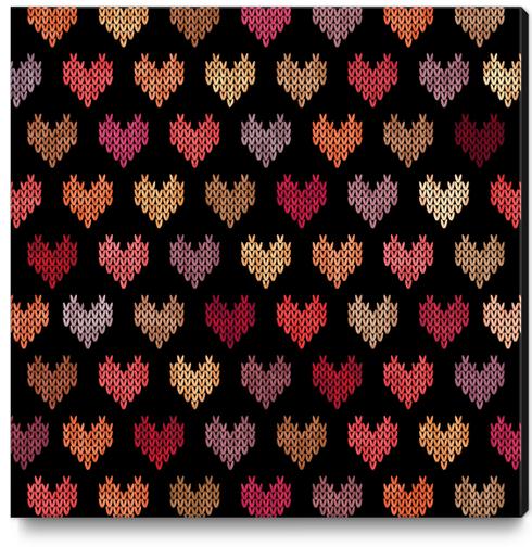 Colorful Knitted Hearts X 0.3 Canvas Print by Amir Faysal