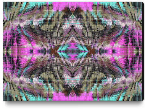 geometric symmetry pattern abstract background in pink blue brown Canvas Print by Timmy333