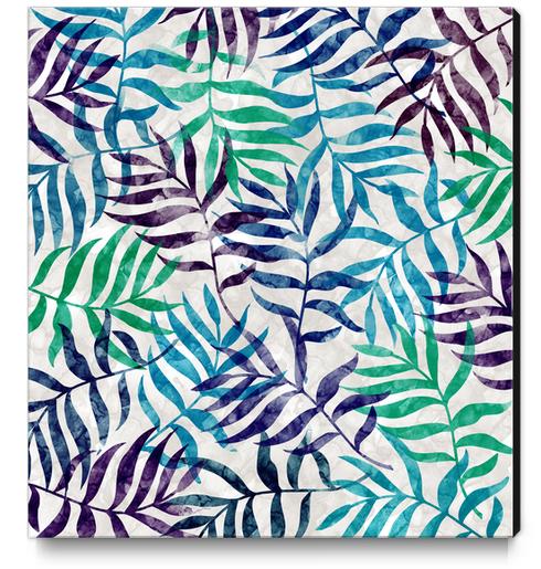 Watercolor Tropical Palm Leaves X 0.2 Canvas Print by Amir Faysal