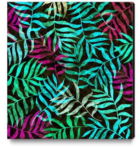 Watercolor Tropical Palm Leaves X 0.5 Canvas Print by Amir Faysal