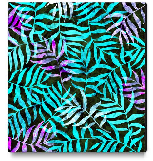Watercolor Tropical Palm Leaves X 0.4 Canvas Print by Amir Faysal