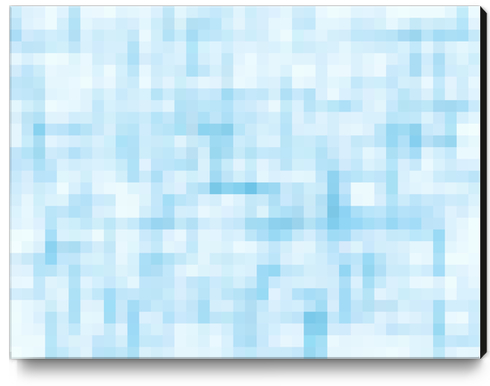 geometric square pixel pattern abstract in blue Canvas Print by Timmy333