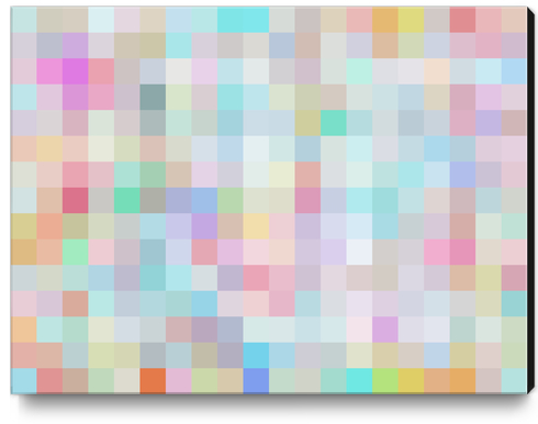 geometric square pixel pattern abstract in blue and pink Canvas Print by Timmy333