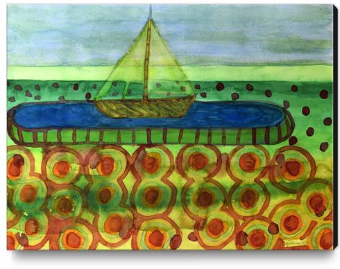 Sailing Ship in a Tin Canvas Print by Heidi Capitaine