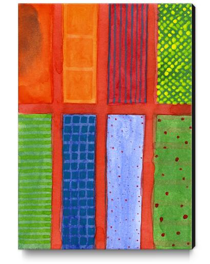 Large rectangle Fields between red Grid  Canvas Print by Heidi Capitaine