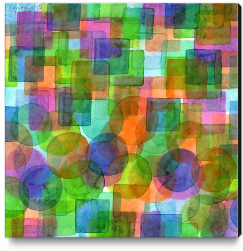 Befriended Squares and Bubbles  Canvas Print by Heidi Capitaine