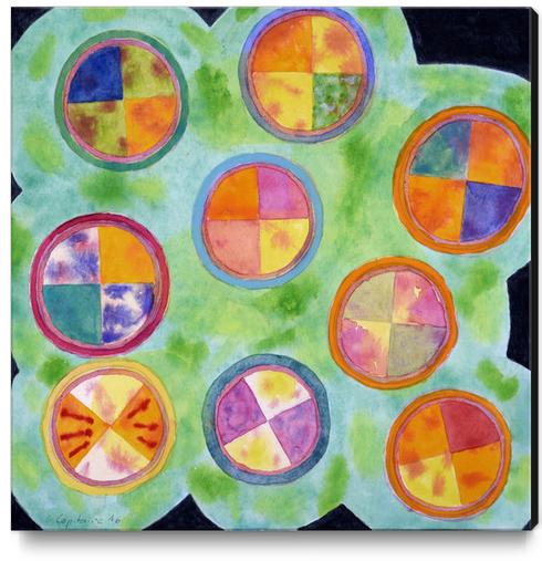 Mixed Colorful Colors in Circles  Canvas Print by Heidi Capitaine