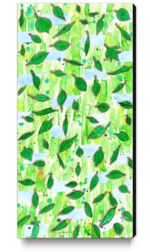 Modern Fresh Leaves Pattern in High Format  Canvas Print by Heidi Capitaine