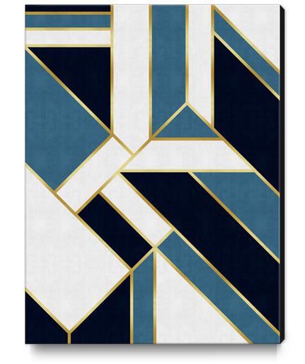 Blue and gold modern art Canvas Print by Vitor Costa