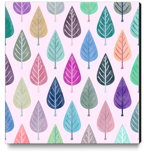 Watercolor Forest Pattern X 0.2 Canvas Print by Amir Faysal