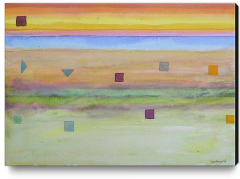 Romantic Landscape combined with Geometric Elements Canvas Print by Heidi Capitaine