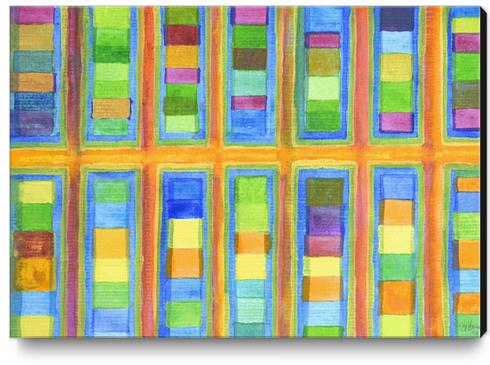 Striped Color Fields in Orange Grid Canvas Print by Heidi Capitaine