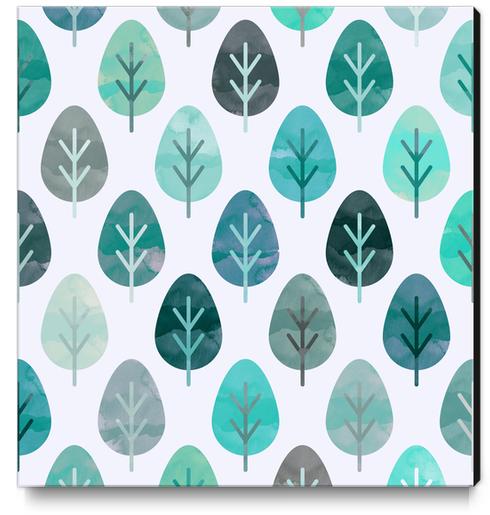 Watercolor Forest Pattern X 0.3 Canvas Print by Amir Faysal