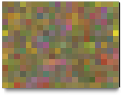 geometric square pixel pattern abstract in green pink yellow Canvas Print by Timmy333
