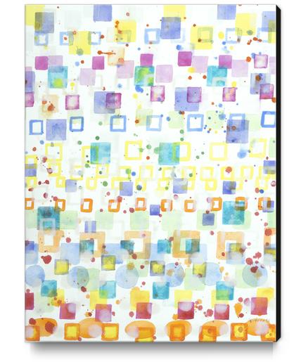 Light Squares with Drops Pattern  Canvas Print by Heidi Capitaine