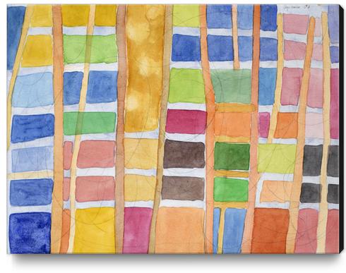 Rectangle Pattern With Sticks Canvas Print by Heidi Capitaine
