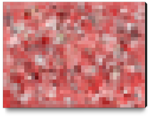 geometric square pixel pattern abstract in red Canvas Print by Timmy333
