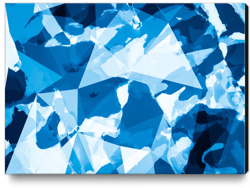 geometric triangle pattern abstract with blue painting background Canvas Print by Timmy333