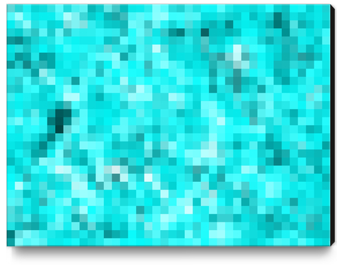 geometric square pixel pattern abstract background in blue Canvas Print by Timmy333