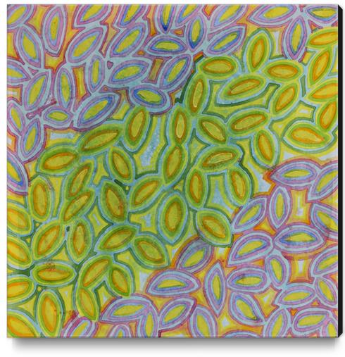 Diagonal Leaves Pattern Canvas Print by Heidi Capitaine
