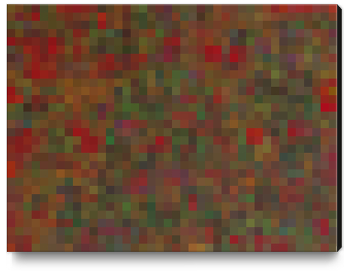 geometric square pixel pattern abstract background in red green orange Canvas Print by Timmy333